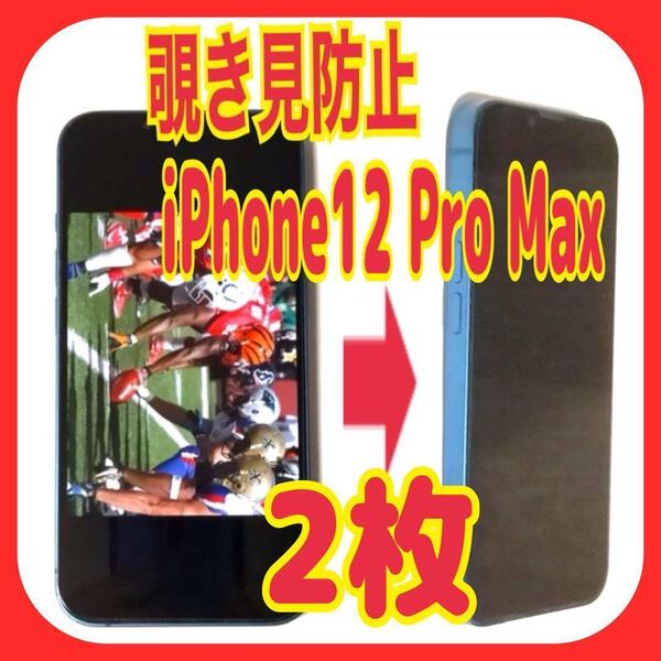 2枚 iPhone 12 Pro Max覗き見防止 ガラス フィルム 防油脂