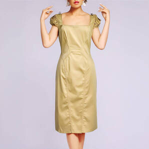 ZAC POSEN パフスリーブワンピース ヌードベージュ サイズ40 新品未使用 タグ付き レースアップ