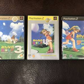 ★ 送料無料 PS2 3本セット ★ みんなのテニス + みんなのGOLF 3 + みんなのGOLF 4 動作確認済 付属品は写真参照 ★