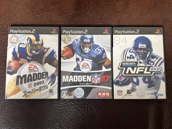 ★ 送料無料 PS2 アメフト ★ マッデン NFL スーパーボウル 2003 + マッデン NFL 07 + NFL 2K2 動作確認済 説明書付き 付属品は写真参照 ★