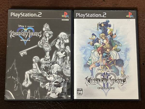★ 送料無料 PS2 キングダムハーツ ★ KINGDOM HEARTS 1 + 2 動作確認済 説明書付き 付属品は写真参照 ★