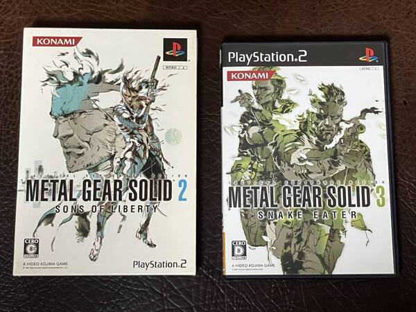 ★ 送料無料 PS2 アクション ★ METAL GEAR SOLID 2 SONS OF LIBERTY + 3 SNAKE EATER メタルギア ソリッド 動作確認済 付属品は写真参照