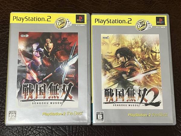 ★ 送料無料 PS2 和風アクション ★ 戦国無双 1 + 2 SENGOKU MUSOU 動作確認済 説明書付き ★