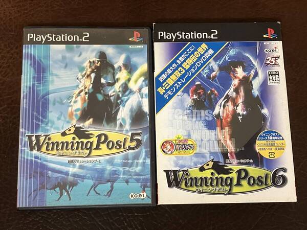 ★ 送料無料 PS2 競馬シミュレーション ★ ウイニングポスト 5 + 6 Winning Post 動作確認済 説明書付き ★