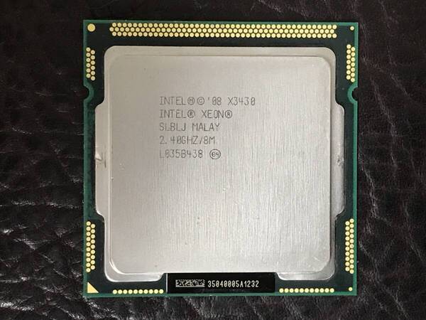 送料無料 デスクトップ・サーバーPC用CPU ★ intel core Xeon X3430 第1世代 Lynnfield 2.4~2.8GHz 4コア4スレッド LGA1156 SLBLJ 動作品