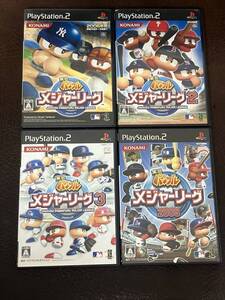 ★ 送料無料 PS2 パワプロ ★ 実況パワフルメジャーリーグ 1 + 2 + 3 + 2009 MLB Power Pros 動作確認済み 説明書付き ★