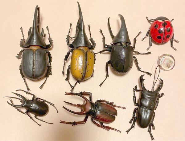 カブトムシ クワガタ てんとう虫 フィギュア 7点セット 訳あり