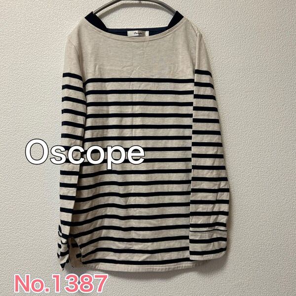 送料無料 匿名配送 Oscope ボーダー カットソー 長袖