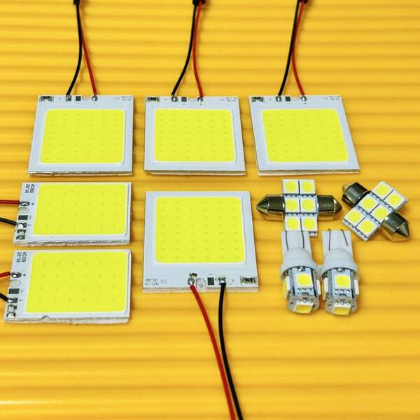 10個セット!デリカ D5 CV5W CV2W 前期 超爆光! T10 LED ルームランプ COB 全面発光 ホワイト カー用品