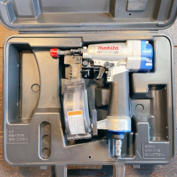 【7日保証・整備済】消耗部品多数交換済♪マキタ makita 常圧 ポケットネイラ AN303P ケース付き 動作良好!