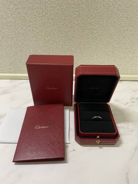 Cartier カルティエ プラチナ pt950 リング ペアリング 17号 メンズ 指輪 ケース証明書付き