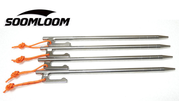 新品 Soomloom チタン ペグ 20cm 4本セット スームルーム タープ テント 固定 チタン製 TITAN PEG キャンプ アウ トドア