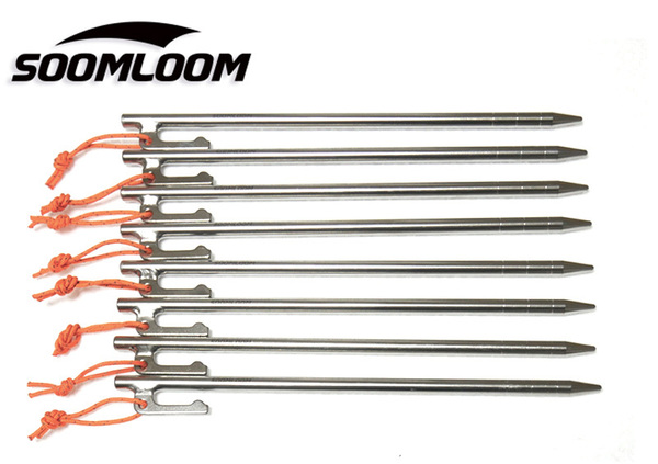 新品 Soomloom チタン ペグ 24cm 8本セット スームルーム タープ テント 固定 チタン製 TITAN PEG キャンプ アウ トドア
