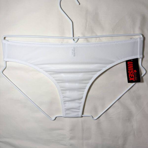 La-pomme ラポーム Unisex ハギ無し ナイロンウーリーストレッチ生地 Tバック ビキニ サイズ:M ホワイト 448