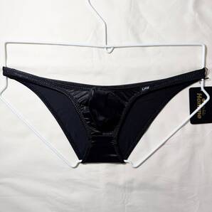 La-pomme ラポーム メンズ スーパーWET生地 上向きポーチ フルバックビキニ サイズ:M ブラック 462