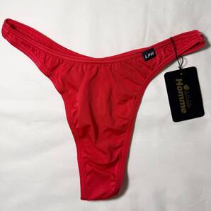La-pomme ラポーム メンズ MFS生地 シンプルデザイン Tバックビキニ サイズ:M レッド 465