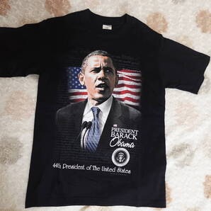 試着程度☆オバマ大統領×星条旗 半袖Tシャツ anvil メンズS