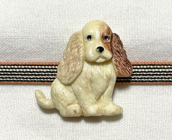 NO.2021 帯留め 犬 アメリカンコッカースパニエル リメイク品(帯留 帯飾り 和装小物)ハンドメイド品