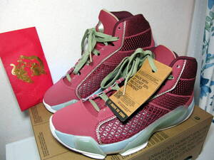 ラス1 新品 NIKE AIR JORDAN XXXVIII CNY PF / エア ジョーダン 38 ルナニューイヤー PF 27.0cm 朱×金×翡翠色 FQ8896-600 ノベルティ付