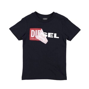 新品未使用品12Y DIESEL ロゴ ブラック T-SHIRT T-DIEGO-QAT ディーゼル Tシャツ 150cm相当 タグ付き 送料込み