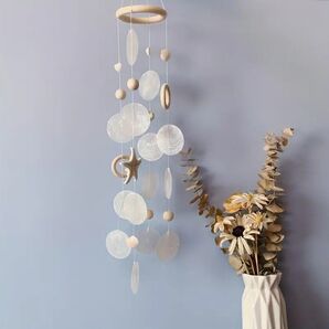 ボヘミアン風 シェル風鈴 貝殻 アートデコ 吊り下げ インテリア オブジェ 玄関 リビング 装飾