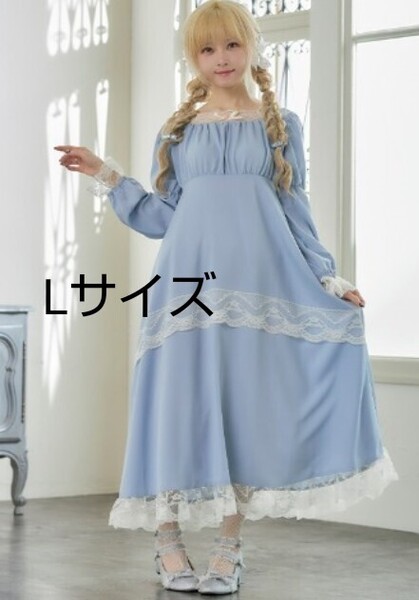 Lサイズ 星名桜子 しまむら レースワンピース サックス 水色