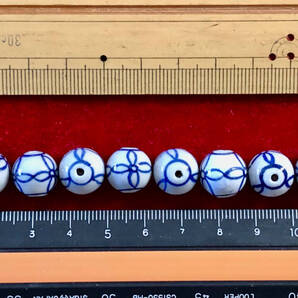 Φ 青磁ビーズ Φ 20玉で1単位 12㎜ラウンド玉 手作り 永続花連続紋様 手芸 アクセサリー インテリア、鑑賞魚水槽、園芸等の材料に