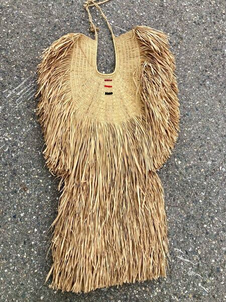 南-3 雨蓑 藁蓑 蓑 ヒロロ蓑 古民具 昭和レトロ アンティーク 手作り 希少品