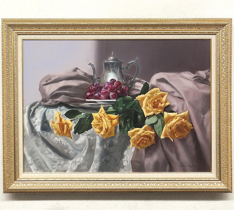 2025年最新】Yahoo!オークション -絵画 油彩 薔薇(美術品)の中古