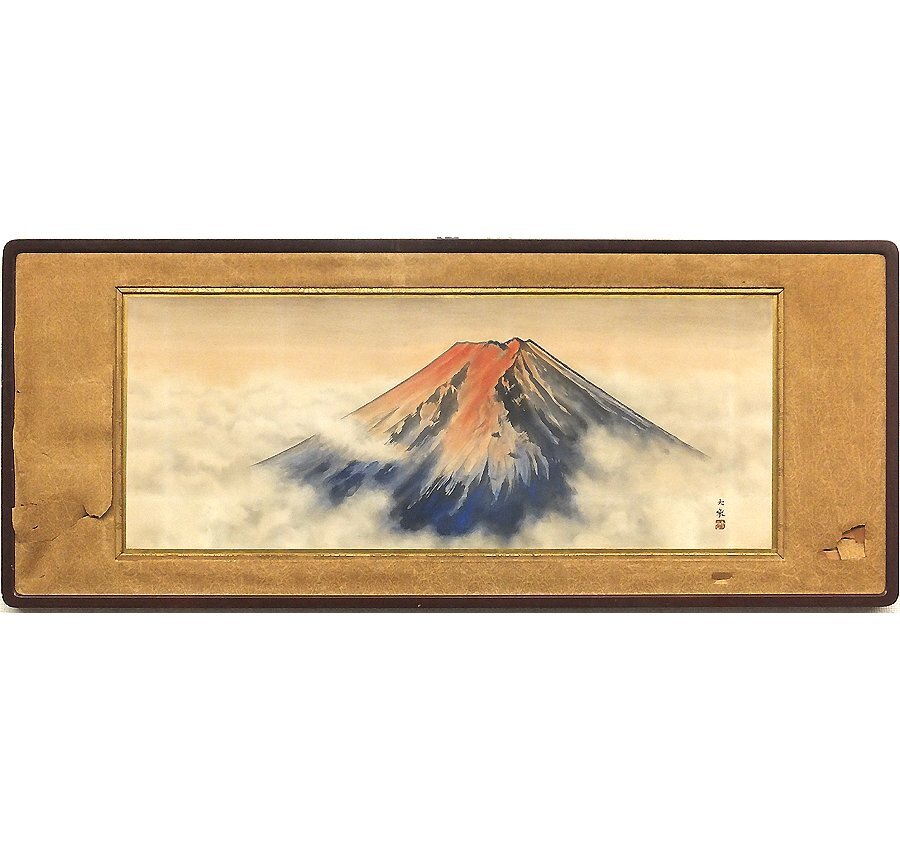 新品登場 Yahoo!オークション (絵画)の落札 日本画」(日本画) -「赤富士 絵画