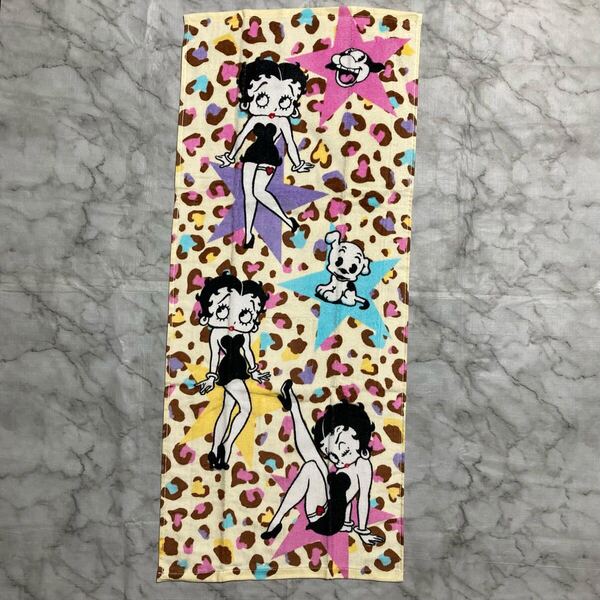 新品未使用 Betty Boop ベティブープ ベティちゃん カラフル ヒョウ柄 フェイスタオル