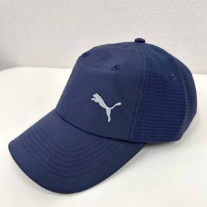 新品 ★ PUMA プーマ ランニング キャップ 反射ロゴ ネイビー フリーサイズ メンズ レディース ジュニア プーマキャット 紫外線防止 UPF50+