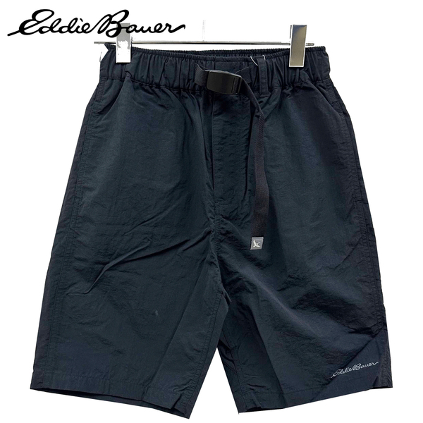 新品 S ★ Eddie Bauer エディーバウアー メンズ クライミング ショートパンツ ブラック ベルト付き 短パン ハーフパンツ ウエストゴム