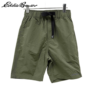 新品 S ★ Eddie Bauer エディーバウアー メンズ クライミング ショートパンツ カーキ ベルト付き 短パン ハーフパンツ ウエストゴム