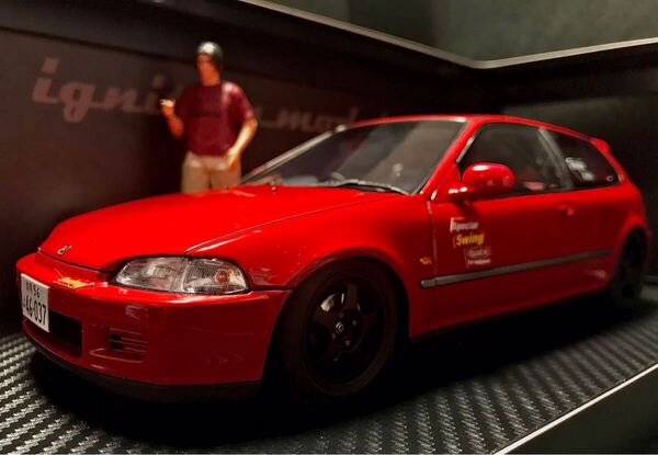 送料無料☆ ignition model製 1/18 Honda シビック EG6 (IG3045) アニメ イニシャルDの庄司慎吾風 モディファイ CUSTOM