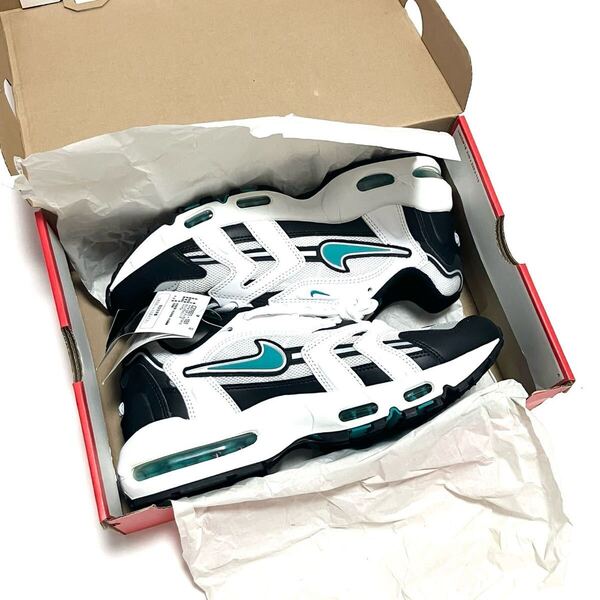 28.0cm 箱付き 新品 Nike ナイキ Air Max 96II ウィメンズ レアカラー エア マックス 96 2 ホワイトxブラックxターコイズ スニーカー