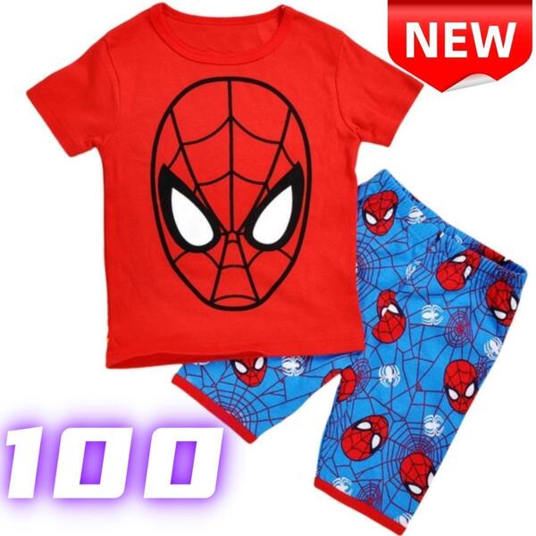 新品スパイダーマン 半袖 パジャマ キッズ 男の子 ルームウェア 100cm