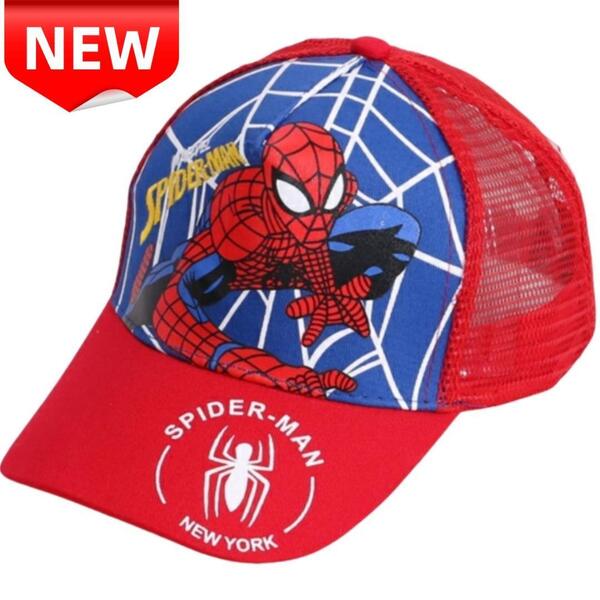 新品スパイダーマン キャップ 子供用 メッシュ帽子 男の子 野球帽 赤/青