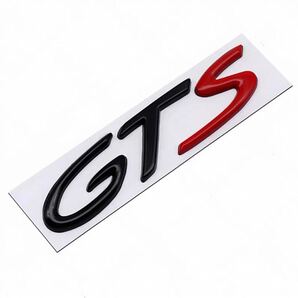 3Dメタル GTS エンブレム ステッカー ポルシェ用 パナメーラ ケイマン カイエン ドレスアップデカール(ブラック×レッド)