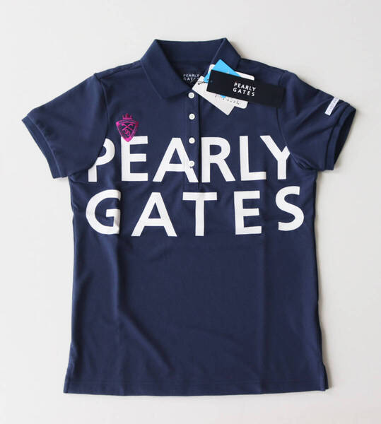 18,700円新品タグ付き【PEARLY GATES パーリーゲイツ】吸水速乾 UVカット 半袖ポロシャツ 紺 1(M) v6938-2