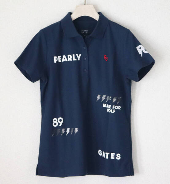 20,900円新品タグ付き【PEARLY GATES パーリーゲイツ】ハニカムカノコ 半袖ポロシャツ 紺 1(M) v6949
