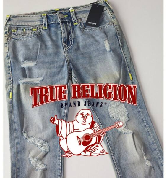 57,200円新品タグ付き【TRUERELIGION トゥルーレリジョン】ROCCO ダメージ加工 デニム ジーンズ 32(w82-86) v7077