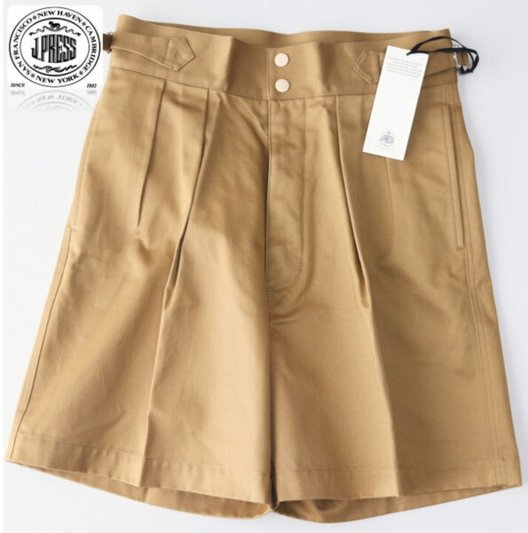 17,600円新品タグ付き【J.PRESS ジェイプレス】尾錠付き ショートパンツ 30(w76) v6892