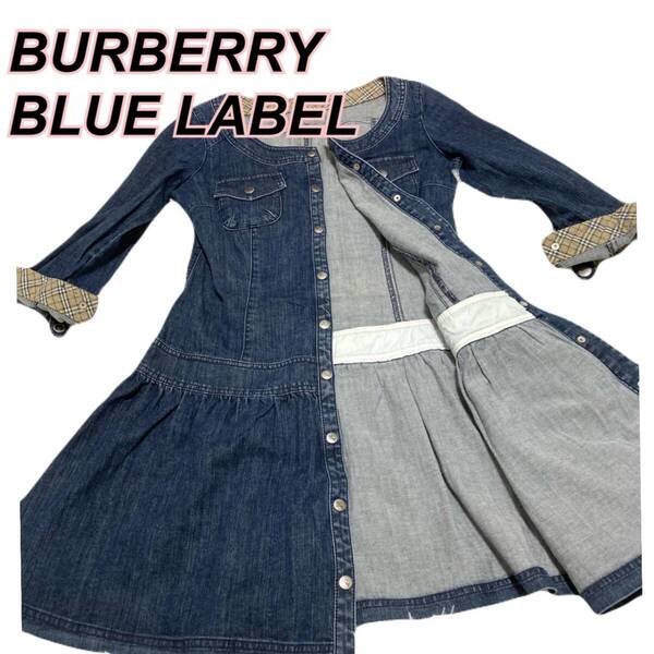 ★即決★送料無料★匿名発送★Burberry Blue Label バーバリー ブルーレーベル デニムワンピース Mサイズ