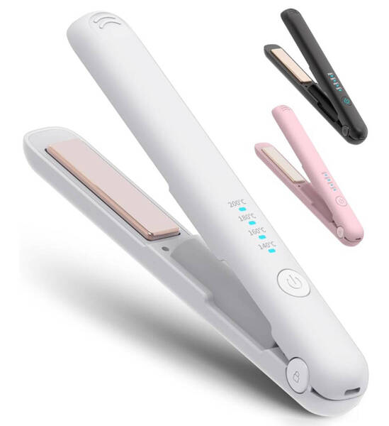 【大特価】ヘアアイロン コードレス 2WAY カール ストレート 温度調整 自動電源OFF 誤起動防止 ミニ 小型 持ち運び便利 男女兼用 ホワイト