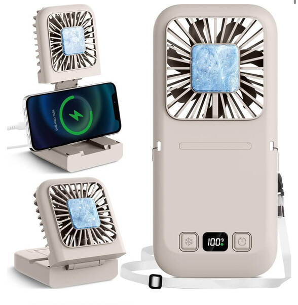 【大特価】ハンディファン 手持ち扇風機 6in1 急速冷却 強力送風 6000mAh 冷却プレート LEDディスプレイ 高速動作 ストラップ付き 携帯便利