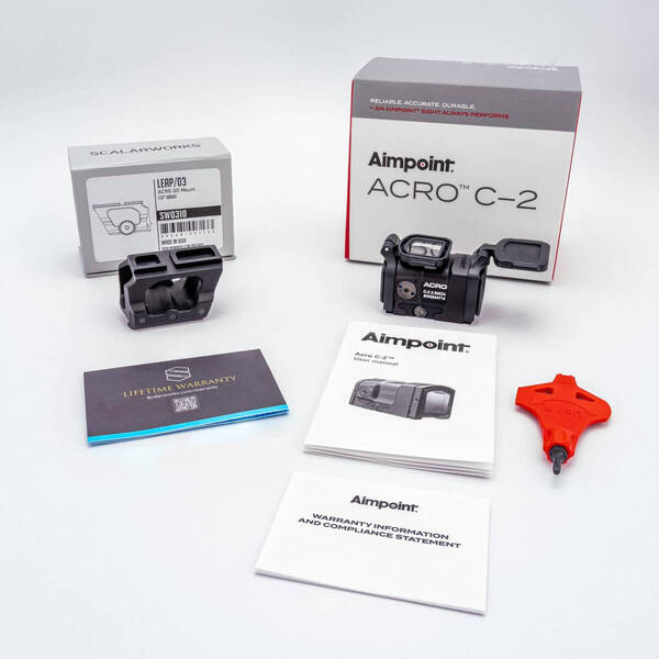 Aimpoint 実物 ACRO C-2 ドットサイト Red Dot Reflex Sight - Scalarworks 1.57" Mount マウント付