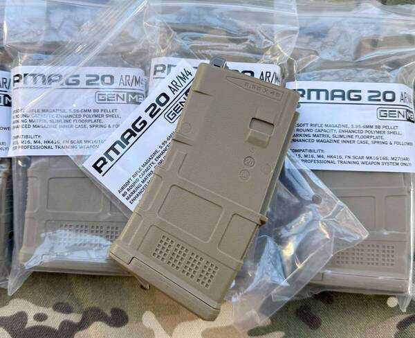 FCC x PTW社製 SYSTEMA トレポン 対応 PMAG 20 AR/M4 GEN M3タイプ マガジン FDE色 システマ PTW 一個 .