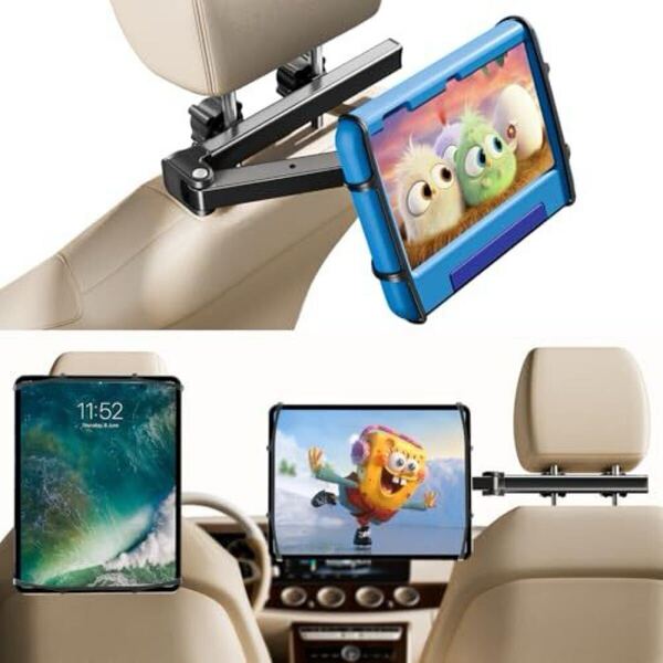 FANGOR 車 タブレットホルダー 後部座席 伸縮アーム ヘッドレスト タブレットホルダー 車載ホルダー バーの適用幅範囲1cm