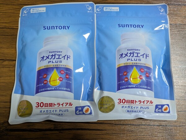 2袋 180粒×2 30日分×2 オメガエイド PLUS オメガエイドPLUS サントリー SUNTORY オメガエイドプラス プラス DHA EPA 賞味期限2026.12